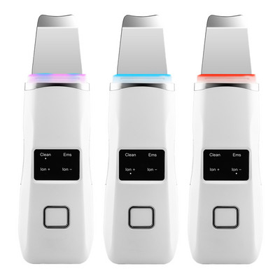 LED fotonu ādas skruberis Ultraskaņas vibrācijas atmirušās ādas pīlinga lāpstiņa EMS impulsa sejas masāžas līdzeklis pūtītes melngalvju noņemšanai lāpsta 31