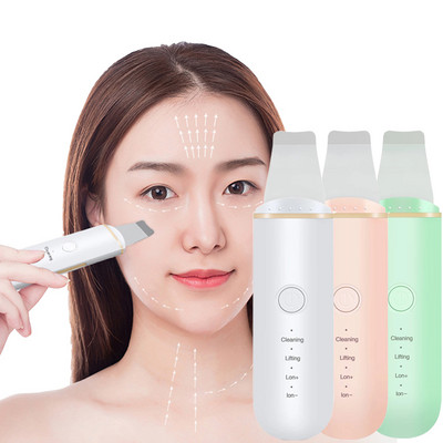 Scrubber cu ultrasunete pentru piele Spatulă de frumusețe pentru față Masaj facial Dispozitiv de îndepărtare a punctelor negre Mașină de lifting facial pentru curățarea profundă a pielii Dispozitiv de curățare a porilor