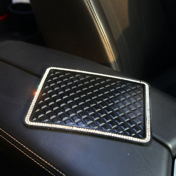 Αντιολισθητικό ματ 18*14cm Αυτοκίνητο κρύσταλλο στρας σιλικόνης Αντιολισθητικό στρώμα Αυτοκόλλητο για τηλέφωνο GPS Εσωτερικά αξεσουάρ αυτοκινήτου