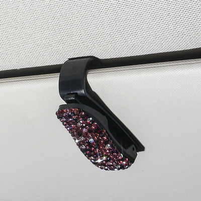 Päikesesirmikinnitusega päikeseprillide klambrihoidik Rhinestone Bracket Kaasaskantavad päikeseprillid Auto kristallklambriga kaunistustarvikud