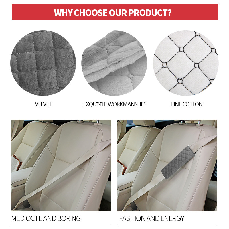 Husă moale pentru centură de siguranță pentru mașină Tampă de protecție pentru umăr caldă de pluș Protecție universală pentru umăr Decorare Accesorii pentru mașină Drăguț