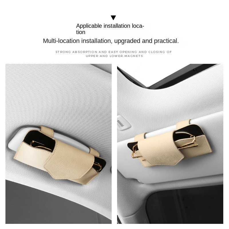 Θήκη γυαλιών αυτοκινήτου Auto Sun Visor Θήκη γυαλιών ηλίου Κλιπ κάρτας θήκης εισιτηρίου Universal Πολλαπλών λειτουργιών Αξεσουάρ αυτοκινήτου