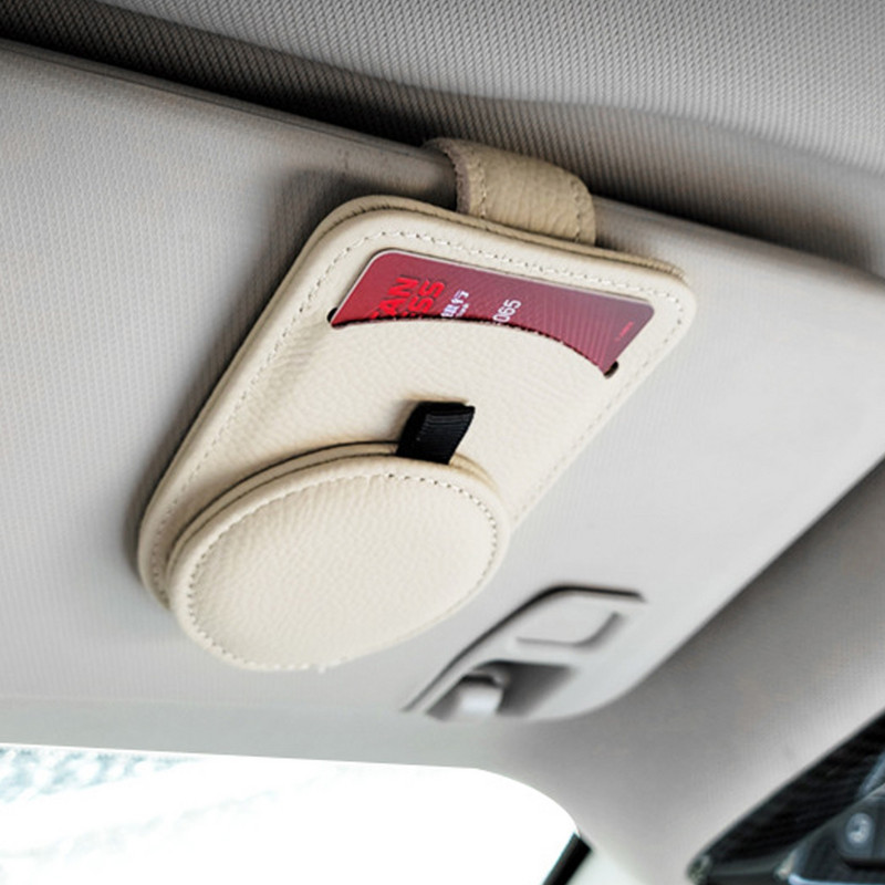 Δερμάτινο κλιπ προσωπίδας για γυαλιά Universal για ανταλλακτικά εσωτερικού αυτοκινήτου Κλείσιμο κάρτας εισιτηρίου φορητό κλιπ θήκης γυαλιών ηλίου αυτοκινήτου