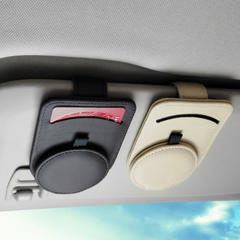 Δερμάτινο κλιπ προσωπίδας για γυαλιά Universal για ανταλλακτικά εσωτερικού αυτοκινήτου Κλείσιμο κάρτας εισιτηρίου φορητό κλιπ θήκης γυαλιών ηλίου αυτοκινήτου