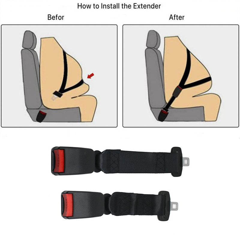 Auto turvavöö klambri pikendus 12-36 cm turvavöö turvaluku pandla pistiku klambri pikendus rasedatele naistele, paksudele inimestele, reguleeritav