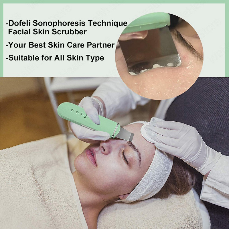 Skin Ultrahangos súroló mély arctisztító gép peeling lapát Arc pórusokat eltávolító mitesszer tisztító arc bőr lifting gép