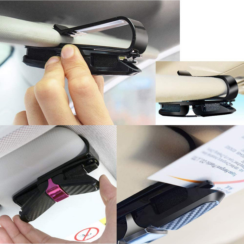 2022 Husă pentru ochelari pentru mașină Suport pentru ochelari de soare pentru auto Suport pentru ochelari de soare Clip pentru card Suport pentru bilete Husă pentru pix Cutie cu clipă Accesorii universale