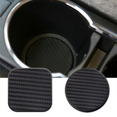 2Pcs Carbon Fiber Style Car Anti-Slip Držač čaše za vodu Podmetač Jastučić za boce Podmetač za čaše Neklizajući automobilski tepih Auto stvari Gadget Dodaci za automobil