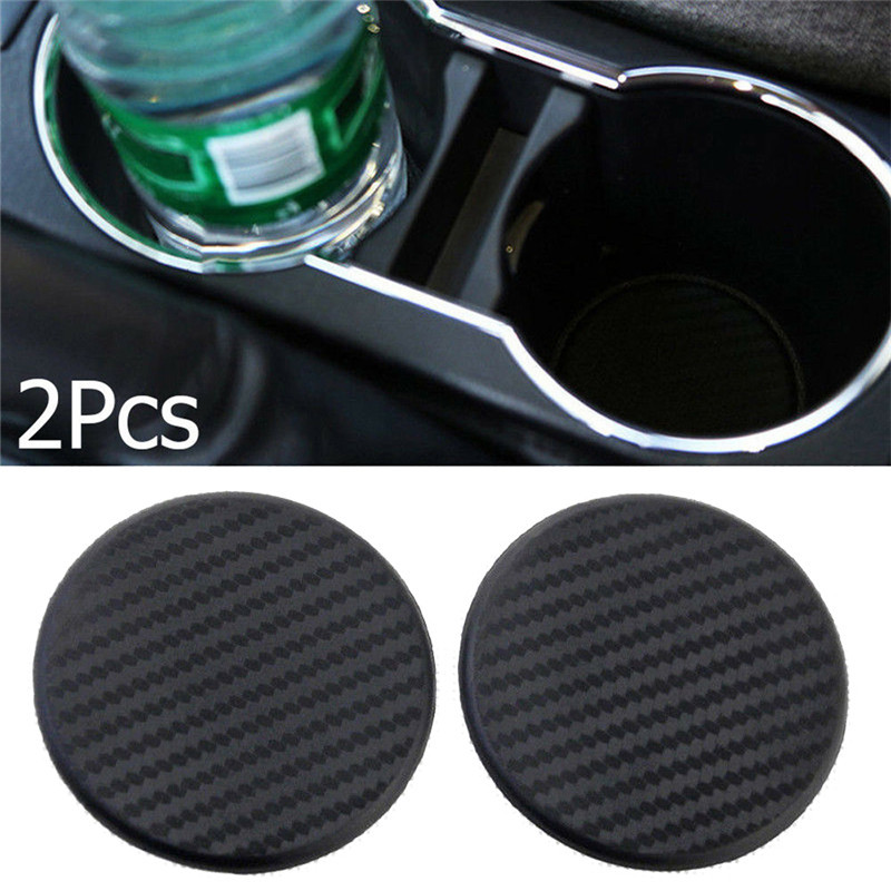 2Pcs Carbon Fiber Style Car Anti-Slip Držač čaše za vodu Podmetač Jastučić za boce Podmetač za čaše Neklizajući automobilski tepih Auto stvari Gadget Dodaci za automobil