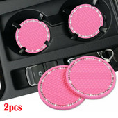 2db autós bling pohártartó betét strasszos alátétek Autóbelső kiegészítők autóformázó rózsaszín csúszásgátló italpárnák 7cm