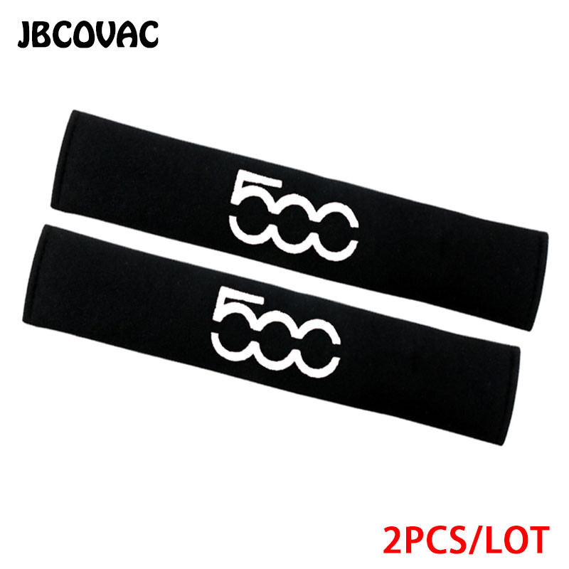 Car Styling Accesorii pentru interiorul mașinii Decorare auto Husă pentru centură de siguranță pentru umăr pentru Fiat 500 124 Emblema pentru Abarth Punto 2 buc