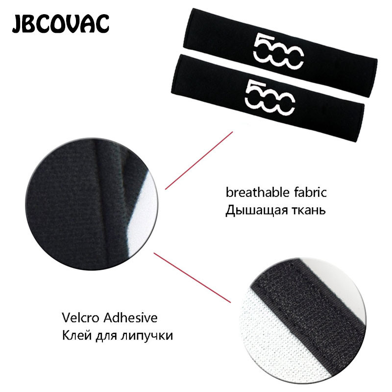 Car Styling Accesorii pentru interiorul mașinii Decorare auto Husă pentru centură de siguranță pentru umăr pentru Fiat 500 124 Emblema pentru Abarth Punto 2 buc