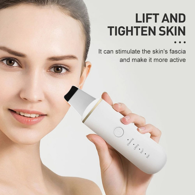 Ultrazvučni piling kože Lopatica za dubinsko čišćenje Ionsko podizanje lica Sredstvo za uklanjanje mitesera Lopata za guljenje kože USB punjiva