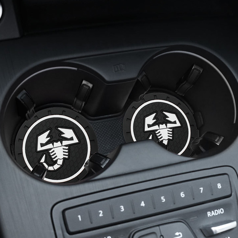 1/2 TK Car Coaster Cupi hoidik Silikageel Fiat Abarth 595 Spoiler 124 500 Spider Punto Autokaupade sisustustarvikud