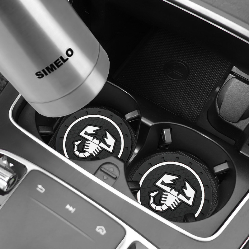 1/2 TK Car Coaster Cupi hoidik Silikageel Fiat Abarth 595 Spoiler 124 500 Spider Punto Autokaupade sisustustarvikud