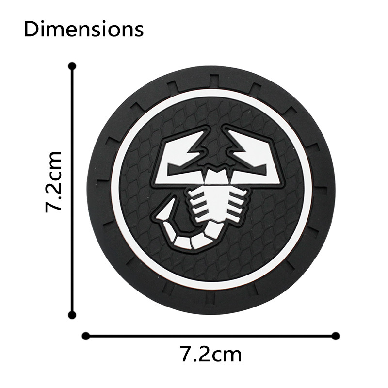 1/2 TK Car Coaster Cupi hoidik Silikageel Fiat Abarth 595 Spoiler 124 500 Spider Punto Autokaupade sisustustarvikud