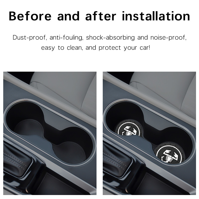 1/2 TK Car Coaster Cupi hoidik Silikageel Fiat Abarth 595 Spoiler 124 500 Spider Punto Autokaupade sisustustarvikud