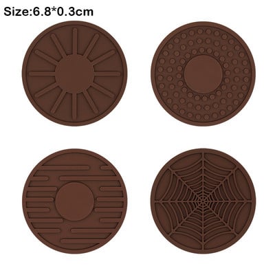 4 bucăți din silicon anti-alunecare pentru panza de apă pentru mașină Covoraș creativ din pânză de păianjen pentru suport pentru sticle Coaster interior auto Suporturi pentru pahare antiderapante