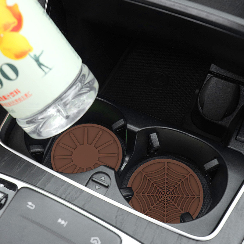 4 bucăți din silicon anti-alunecare pentru panza de apă pentru mașină Covoraș creativ din pânză de păianjen pentru suport pentru sticle Coaster interior auto Suporturi pentru pahare antiderapante