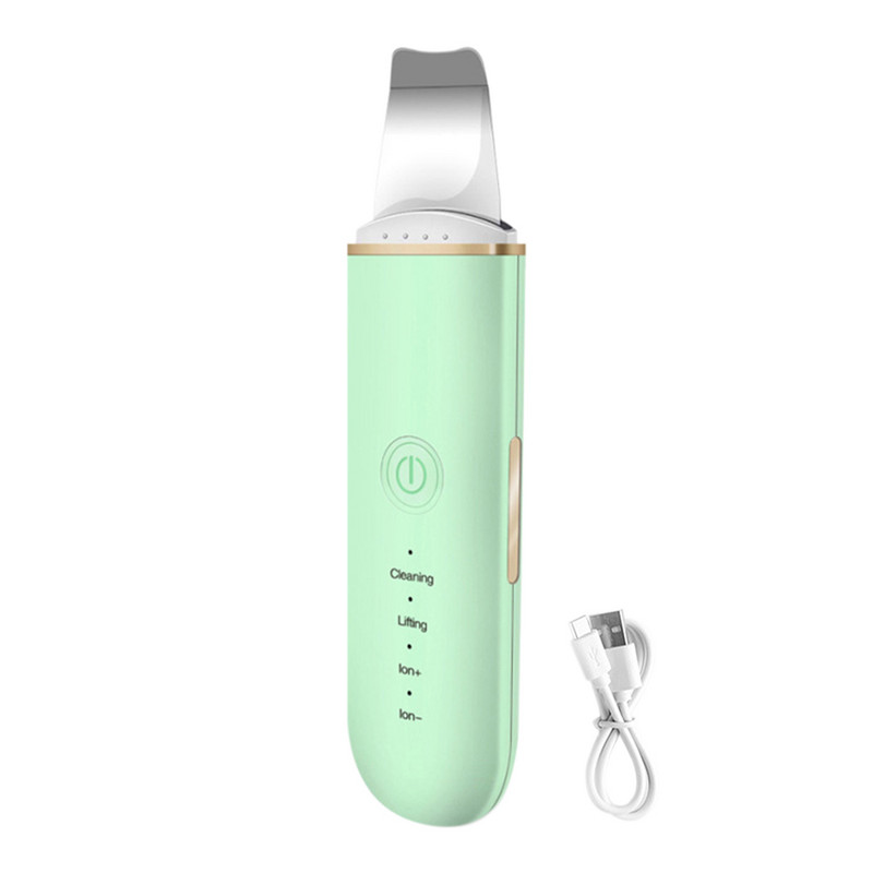 Bőrradír arc spatula gép Comedones Extractor USB újratölthető ultrahangos EMS Ion hordozható pórustisztító lifting eszköz