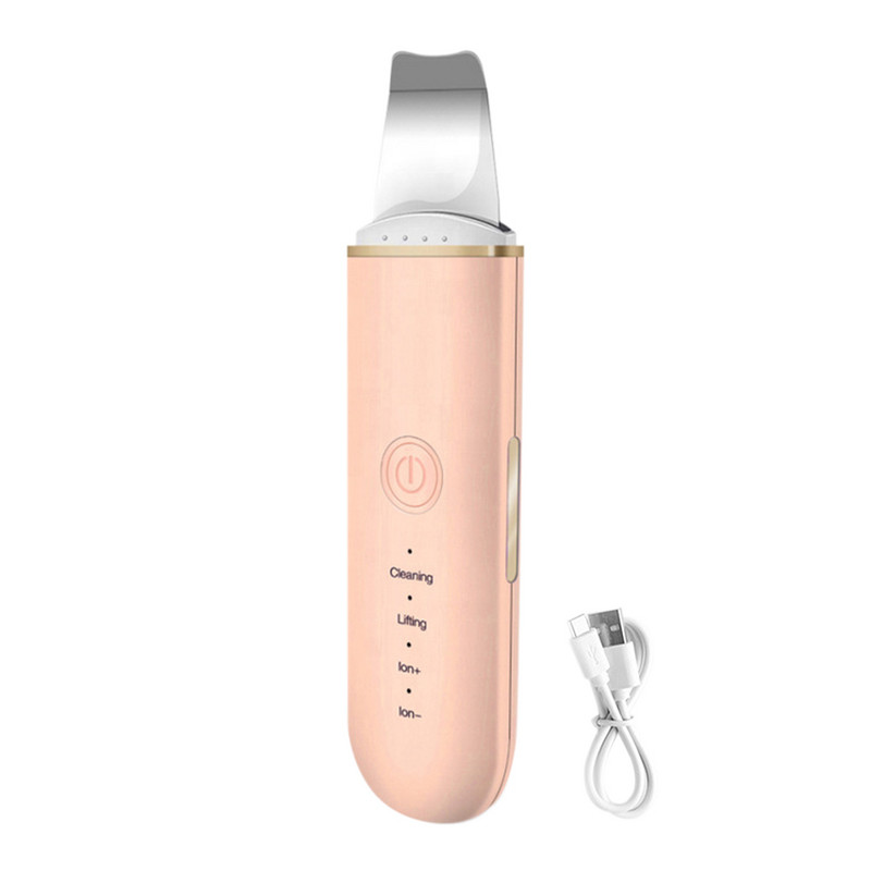 Bőrradír arc spatula gép Comedones Extractor USB újratölthető ultrahangos EMS Ion hordozható pórustisztító lifting eszköz