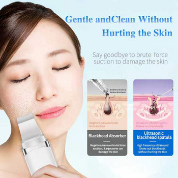 Ultrasonic Skin Scrubber Peeling Remover Blackhead Deep Face Cleaning Ultrasonic Ion Cleaner Pore Cleanser Facial Shovel Cleanser
