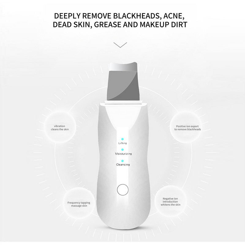 Ultrahangos bőrradír peeling mitesszer eltávolító mély arctisztító ultrahangos ionos ance pórustisztító arclapátos arctisztító