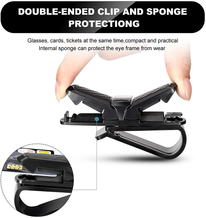Θήκη γυαλιών αυτοκινήτου Φορητή κάρτα εισιτηρίου Σφιγκτήρας ηλίου αυτοκινήτου Κλιπ γυαλιών ηλίου ABS Θήκη γυαλιών γυαλιών θήκη αυτοκινήτου Αξεσουάρ αυτοκινήτου