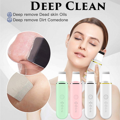 Scrubber cu ultrasunete pentru piele Instrument de frumusețe Dispozitiv de îndepărtare a punctelor negre Lopată Curățare în profunzime Masaj facial Screper Peeling Lifting facial