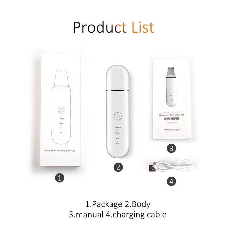Ultrahangos bőrradír Beauty Instrument mitesszer eltávolító lapát Deep Clean arcmasszírozó kaparó peeling arc lifting