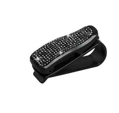 Clemă pentru ochelari cu stras de cristal pentru montaj pentru parasolar auto Suport pentru ochelari de soare Suport de fixare Accesorii pentru decorarea interioară a mașinii