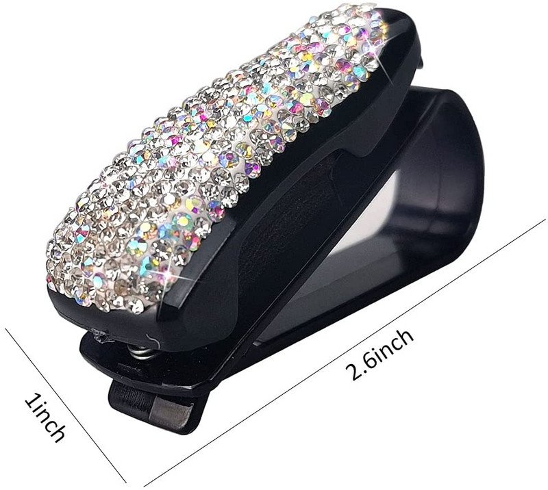 Clemă pentru ochelari cu stras de cristal pentru montaj pentru parasolar auto Suport pentru ochelari de soare Suport de fixare Accesorii pentru decorarea interioară a mașinii
