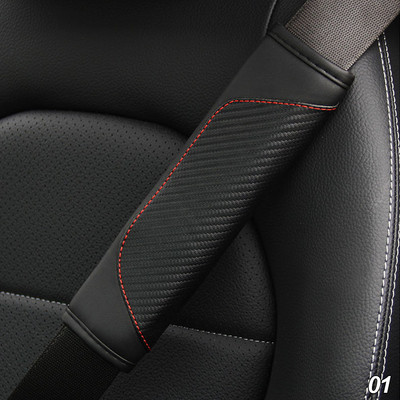 Husa centura de siguranta auto din fibra de carbon Coroana din piele Huse universale pentru centura de siguranta auto Protectie umerii Accesorii auto Interior