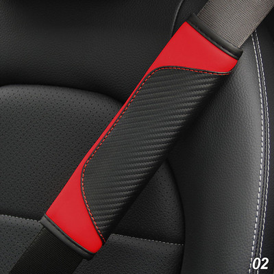 Husa centura de siguranta auto din fibra de carbon Coroana din piele Huse universale pentru centura de siguranta auto Protectie umerii Accesorii auto Interior