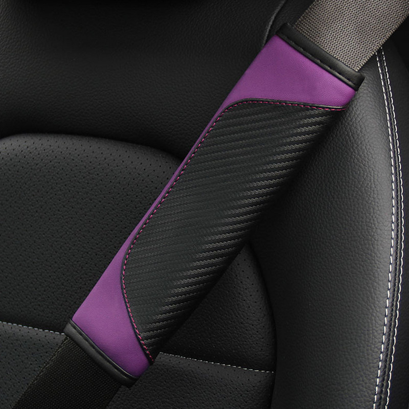 Husa centura de siguranta auto din fibra de carbon Coroana din piele Huse universale pentru centura de siguranta auto Protectie umerii Accesorii auto Interior