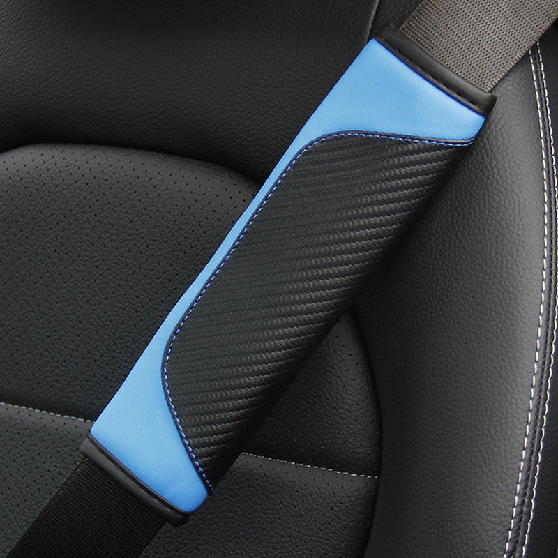 Husa centura de siguranta auto din fibra de carbon Coroana din piele Huse universale pentru centura de siguranta auto Protectie umerii Accesorii auto Interior