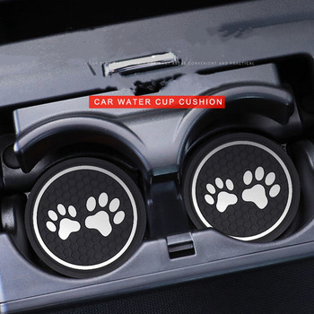 2 τμχ Αντιολισθητικό μαξιλαράκι ποτηριού αυτοκινήτου για πόδι γάτας Λαστιχένιο χαλάκι για θήκη μπουκαλιών Σουβέρ Εσωτερικό Auto Αντιολισθητικές ποτηροθήκες 7cm