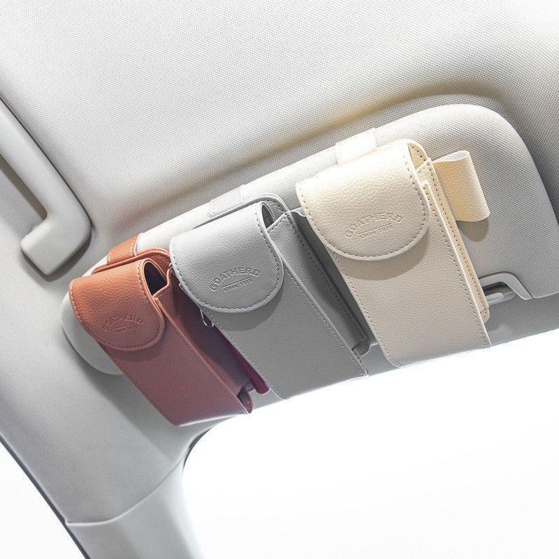 Θήκη γυαλιών αυτοκινήτου Auto Sun Visor Θήκη γυαλιών ηλίου Κλιπ κάρτας Θήκη εισιτηρίου Universal πολλαπλών λειτουργιών αξεσουάρ Αποθήκευση
