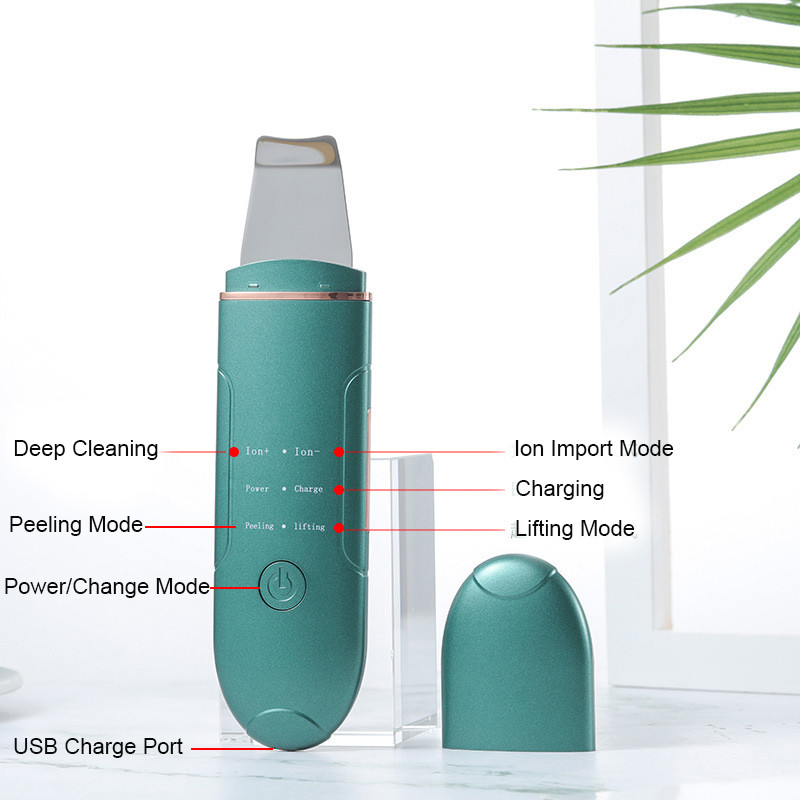 Ultrahangos bőrradír vibrációs mély arctisztító gép peeling lapát arc pórustisztító arcbőrradír lifting gép