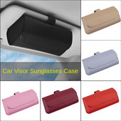 Automobilinis skydelis saulės akinių dėklas Clip Kabykla Magnetinis Užsegimas Akinių laikiklis PU Oda Dėžutė Akinių laikiklis Automobilio vidus