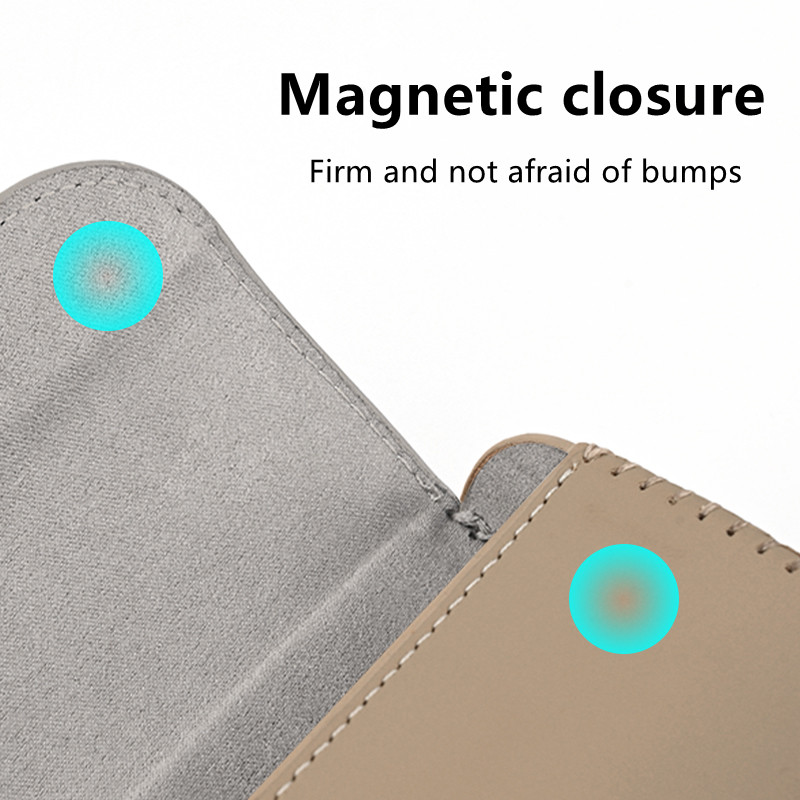 Automobilinis skydelis saulės akinių dėklas Clip Kabykla Magnetinis Užsegimas Akinių laikiklis PU Oda Dėžutė Akinių laikiklis Automobilio vidus