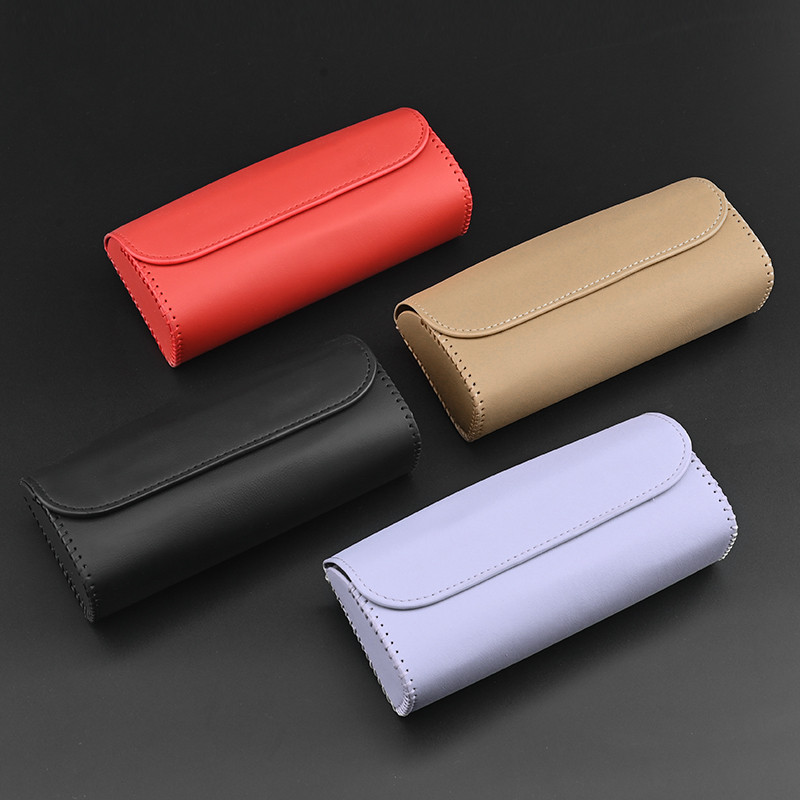 Automobilinis skydelis saulės akinių dėklas Clip Kabykla Magnetinis Užsegimas Akinių laikiklis PU Oda Dėžutė Akinių laikiklis Automobilio vidus