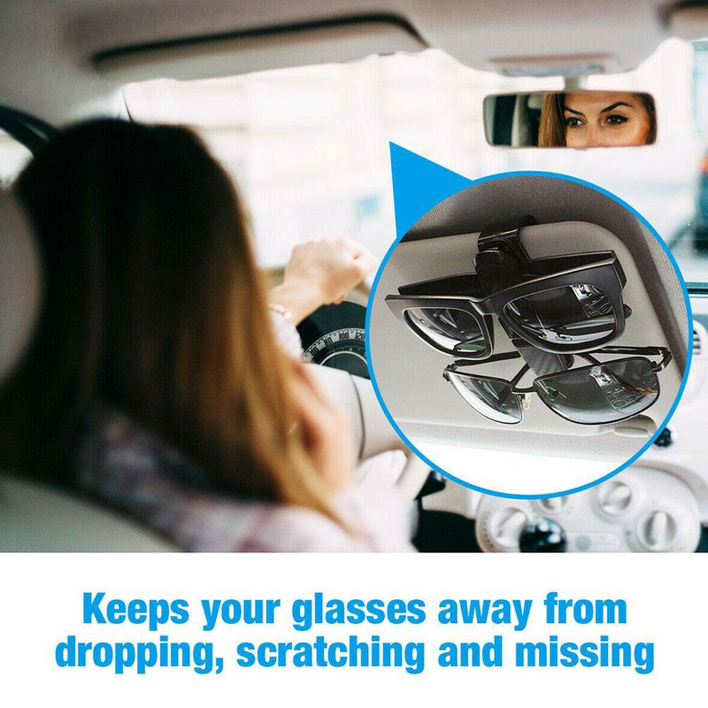 Suport de fixare pentru ochelari de mașină Suport de clemă pentru vizor de soare pentru auto Suport pentru ochelari Suport pentru carduri pentru ochelari de soare pentru ochelari de soare Accesorii pentru mașină