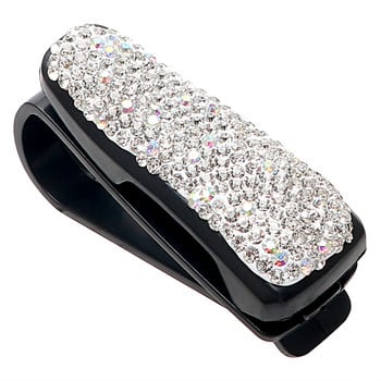 Rhinestone Auto Fastener Clip Γυαλιά Θήκες Διαμαντένιο Θήκη αποθήκευσης Αυτοκινήτου Styling Φορητό Sun Visor Γυαλιά ηλίου Θήκη γυαλιών