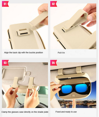 Θήκη γυαλιών Magnetic Car Sun Visor Glasses Case Organizer Glasses Storage Box Holder Visor Sunshade Car Θήκη για γυαλιά
