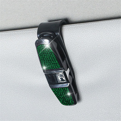 1vnt Crystal Automobilinis skydelis nuo saulės akinių tvirtinimo elementas Daugiafunkcis Kalnų krištolinis akiniai nuo saulės Bilietų kortelės laikiklis Automobilio interjero priedas