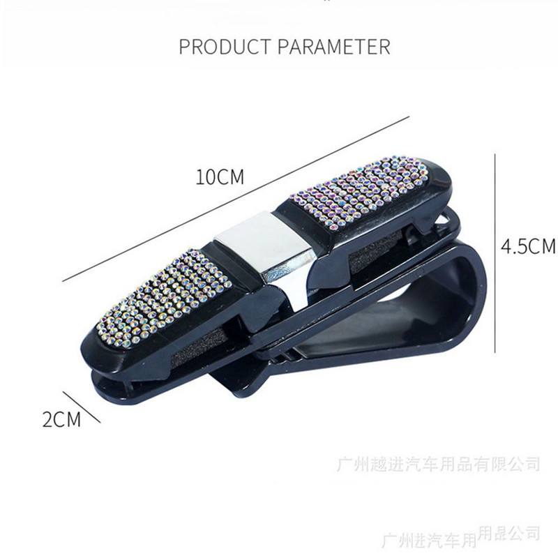 1vnt Crystal Automobilinis skydelis nuo saulės akinių tvirtinimo elementas Daugiafunkcis Kalnų krištolinis akiniai nuo saulės Bilietų kortelės laikiklis Automobilio interjero priedas