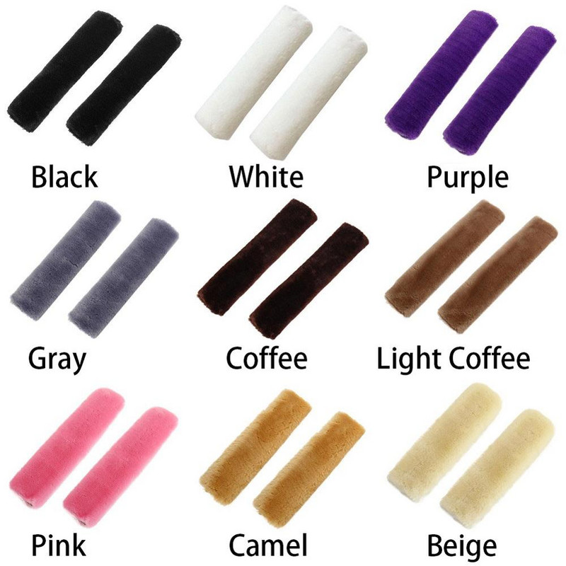 2vnt Minkštas automobilio saugos diržo užvalkalas avikailis saugos diržo pagalvės pagalvė saugos diržo saugos diržo dangtelis pečių pagalvėlės krepšiui automobilio priedams