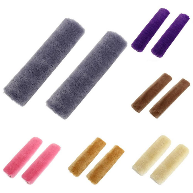 2vnt Minkštas automobilio saugos diržo užvalkalas avikailis saugos diržo pagalvės pagalvė saugos diržo saugos diržo dangtelis pečių pagalvėlės krepšiui automobilio priedams