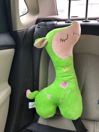 1 PC Jastuk za sigurnosni pojas žirafa u automobilu jastučići za ramena jastuk za vrat Jastuk za izvlačenje iz crtića Sigurnosni pojas za automobil jastučići za ramena navlaka za pojas